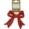 Weihnachts-Deko Schleife zum Hängen aus Kunststoff 11 cm x 9,8 cm Rot