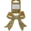 Weihnachts-Deko Schleife zum Hängen aus Kunststoff 11 cm x 9,8 cm Gold