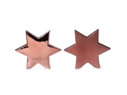 Weihnachts-Deko Stern aus Porzellan 14 cm Dunkelrot 2-fach Sortiert