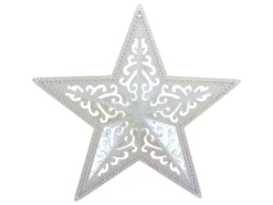 Weihnachts-Deko Stern aus Kunststoff Ø 26 cm Weiß-Transparent