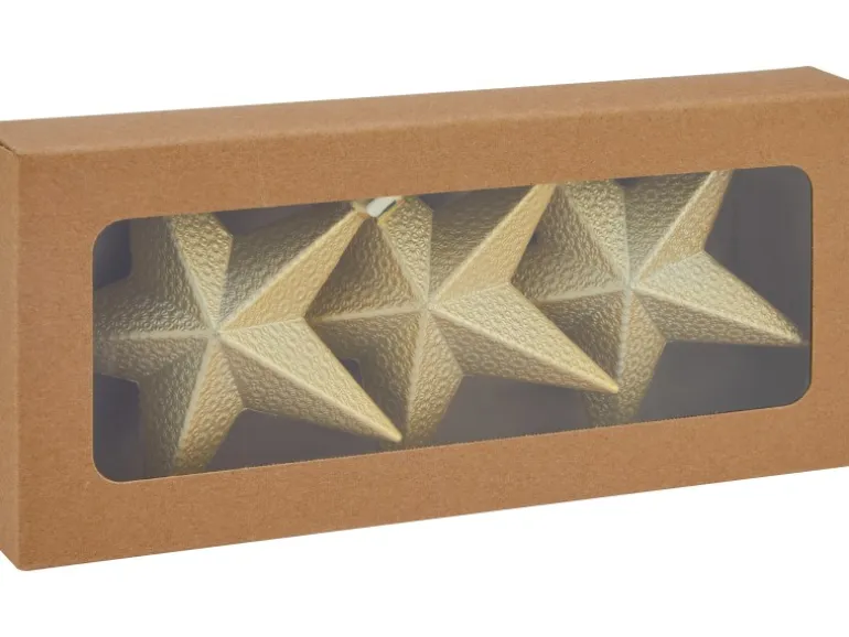 Weihnachts-Deko Stern Gold 3 Stück