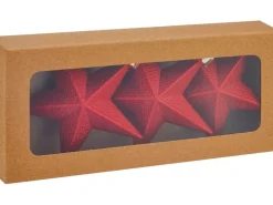 Weihnachts-Deko Stern Rot 3 Stück