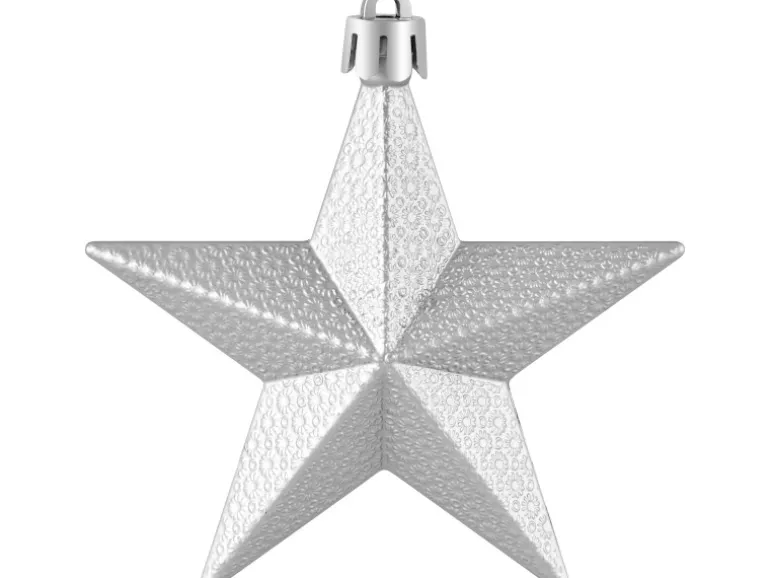 Weihnachts-Deko Stern Silber 3 Stück