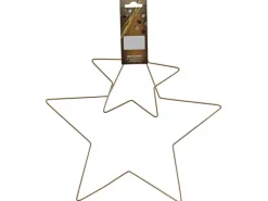 Weihnachts-Deko Sterne aus Draht 15 cm - 30 cm Gold 2 Stück