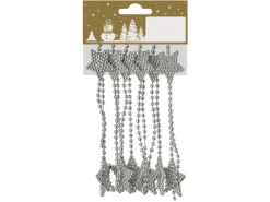 Weihnachtsdeko Sternenkette Kunststoff 180 cm Silber