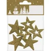 Weihnachtsdeko Sterne-Set 3,5 cm Gold 6 Stück