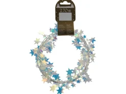 Weihnachts-Deko Sterngirlande aus Kunststoff Irisierend 270 cm Weiß