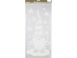 Weihnachts-Deko Sticker mit Einem Weihnachts-Deko Wichtel 23 cm x 49 cm Weiß