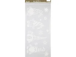 Weihnachts-Deko Sticker mit Mehrere Weihnachts-Deko Wichtel 23 cm x 49 cm Weiß