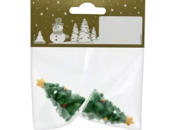 Weihnachts-Deko Tannenbäume aus Polyresin Ø 2,5 cm x 4,5 cm Grün 2 Stück