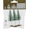Weihnachts-Deko Tannenbäume aus Metall 6,5 cm x 2 cm x 9 cm Natur 3 Stück