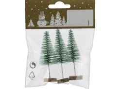 Weihnachts-Deko Tannenbäume aus Metall 6,5 cm x 2 cm x 9 cm Natur 3 Stück