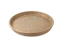 Weihnachts-Deko Teller aus Keramik Rund Ø 40 cm Gold