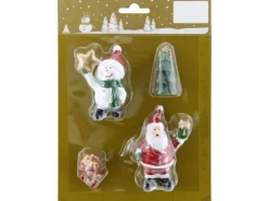 Weihnachts-Deko Weihnachtsfiguren aus Poly Bunt 4 Stück