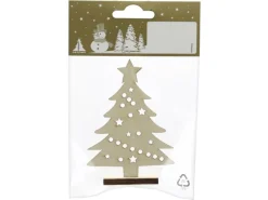Weihnachts-Deko Weihnachtsbaum aus Holz 6,5 cm x 2 cm x 9 cm Natur