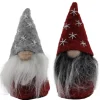 Weihnachts-Deko Weihnachts-Deko Wichtel aus Filz 10 cm Grau-Rot 2 Stück