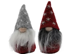 Weihnachts-Deko Weihnachts-Deko Wichtel aus Filz 10 cm Grau-Rot 2 Stück