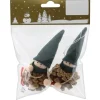 Weihnachts-Deko Wichtel aus Polyester und Zapfen 12 cm Grün-Braun 2 Stück