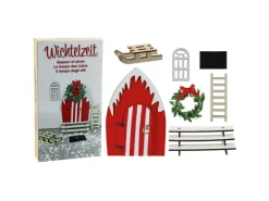 Weihnachts-Deko Wichtelstarter-Set 18,5 cm x 9,5 cm x 3 cm Rot-Weiß 7-teilig