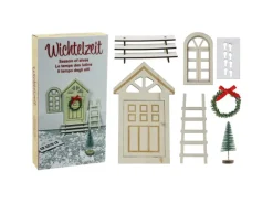 Weihnachts-Deko Wichtelstarter-Set 18,5 cm x 9,5 cm x 3 cm Weiß-Grün 7-teilig