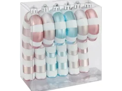 Weihnachts-Deko Zuckerstange Rosa-Eisblau-Silber 6 Stück