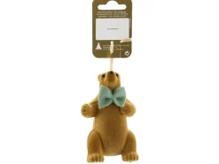 Weihnachtsdekoration Bär mit Schleife aus Kunststoff Braun