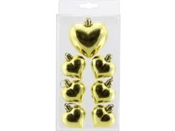 Weihnachtsdekoration Herzen aus Kunststoff Gold 7 Stück