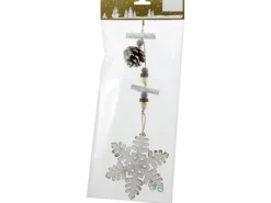 Weihnachtsdekoration Holzhänger Schneeflocke Naturoptik