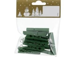 Weihnachtsdekoration Holzklammern-Set Grün 12 Stück