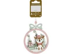 Weihnachtsdekoration Holzhänger Elch Bunt