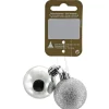 Weihnachtsdekoration Kugeln 2er-Pack aus Kunststoff Ø 4 cm Silber Glänzend