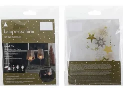 Weihnachtsdekoration Lampenschirm für Weinglas Motiv "Sterne"