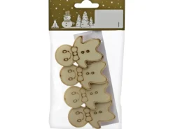 Weihnachtsdekoration Lebkuchen-Clips aus Holz 4 Stück