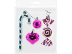 Weihnachtsdekoration Ornamente zum Hängen Rosa 4 Stück