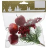 Weihnachtsdekoration Äpfel mit Beeren und Tannenzweig 3 Stück