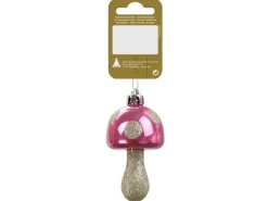 Weihnachtsdekoration Pilz aus Kunststoff Pink