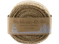 Weihnachtsdekoration Sackleinen-Rolle 2,5 cm x 4,5 m