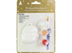 Weihnachtsdekoration Santa-Kopf aus Gips zum Bemalen mit Farben und Pinsel