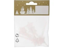 Weihnachtsdekoration Sterne zum Basteln Weiß Glitzer 8 Stück