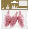 Weihnachtsdekoration Tannenzapfen aus Kunststoff Rosa 3 Stück