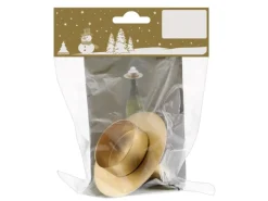 Weihnachtsdekoration Teelichthalter aus Metall für Flaschen in Gold