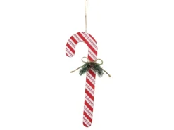 Weihnachtsdekoration Zuckerstange aus Holz Rot-Weiß