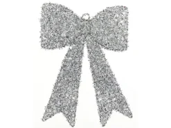 Weihnachtshänger Schleife aus Kunststoff und Metall Silber