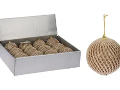 Weihnachtskugel Glitzer Ø 8 cm Gold