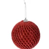Weihnachtskugel Glitzer Ø 8 cm Rot