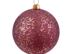 Weihnachtskugel Glitzer Beerenrot