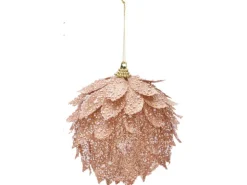 Weihnachtskugel im Blattdesign Ø 10 cm 3-fach sortiert