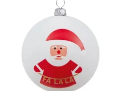 Weihnachtskugel mit Bemalung Weiß