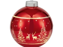 Weihnachtskugel mit Motiv inkl. LED Warmweiß Ø 15 cm 6-fach sortiert