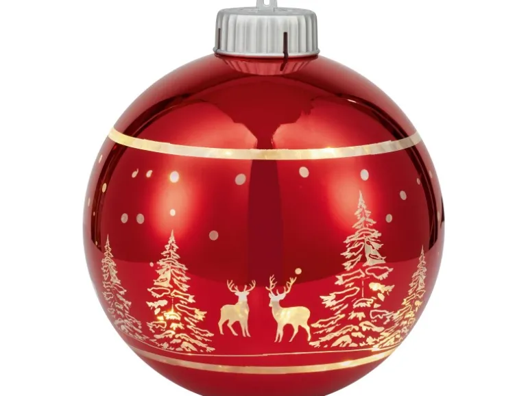 Weihnachtskugel mit Motiv inkl. LED Warmweiß Ø 15 cm 6-fach sortiert